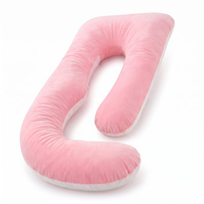 Sleepy Miles kids' car pillow in pink with a white underside