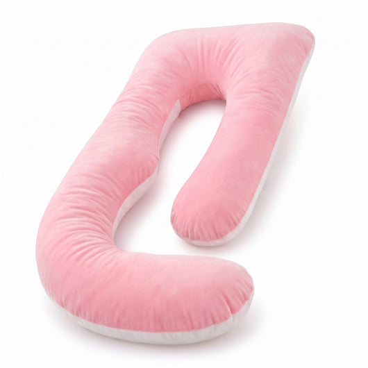 Sleepy Miles kids' car pillow in pink with a white underside