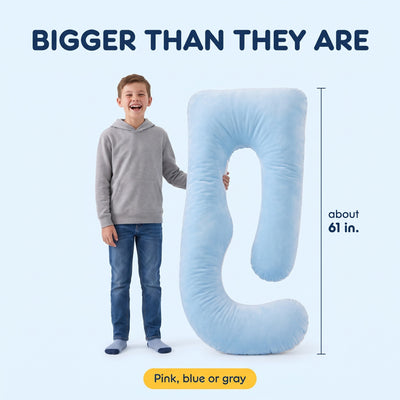 Sleepy Miles pillow size, about 61 by 29.5 inches